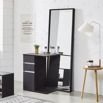 제이앤제이 모던시크 와이드 600 전신거울, 블랙