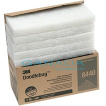 3M 두들버그 백색패드5장 1BOX 광택용패드 청소용패드 흰색패드 Doodlebug 8440 부드러운패드 가벼운오염제거패드 청소패드, 1개