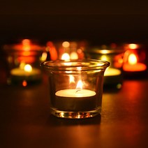 파티해 티라이트 유리홀더 (투명), 레드