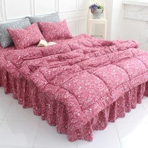 자요 차렵이불+누빔침대커버+베개커버 SET-카멜