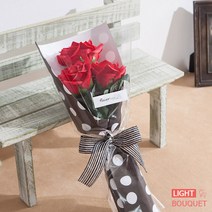 플라워트리 비누장미꽃다발 & 조화꽃다발 16 (비누&조화), 01.버블비누장미3송이꽃다발P4 / 블루