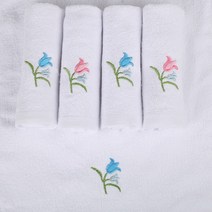 수건1번지 튜립자수 행주 10매가격 36g 30x45cm, 블루