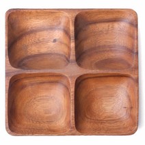 토탈하우스 천연원목 우드접시 사각 4절 (중) 나눔접시 안주접시, 우드접시-사각-4절(중)091118