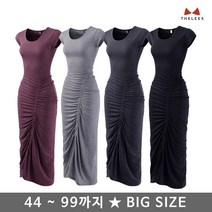 THELEES NKWBD801_라운드 반팔 셔링 롱 원피스
