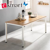 [e스마트] 스틸 테이블 1800x800 (일자다리), 카페애쉬:화이트
