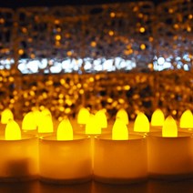 파티해 LED 티라이트캔들 24개입(칼라체인지), 황색