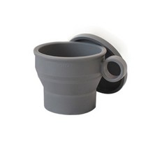 리빙퓨어 파스텔 실리콘 접이식 손잡이컵, 그레이, 1개