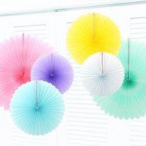 파티해 페이퍼휠 장식세트 6개입, 파스텔