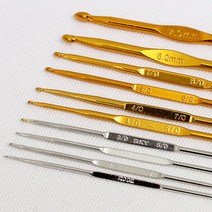 [앵콜스] 금속코바늘 (레이스용1/8호 ~ 모사용12호/왕코바늘10mm 12mm 15mm) 뜨개실/털실, 4 / 6호
