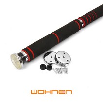 WOHNEN 가정용 실내철봉 철봉바 문틀철봉 치닝디핑 턱걸이기구 풀업바 헬스기구, 와이드풀그립철봉-검정