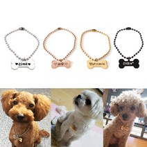 반려동물인식표 강아지 고양이 목걸이, 골드, 1개