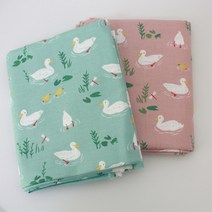 앤패브릭 면원단 둥둥오리 2color 패브릭 원단, 민트