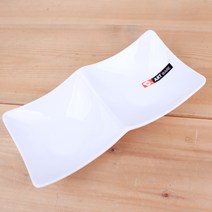 아트웨어 화이트 사각 나눔접시 2구 20cm 도자기 그릇 접시 식기 나눔식기, 본상품선택