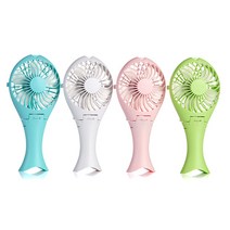 하트 피쉬 휴대용 겸 탁상용 충전식 저소음 선풍기, 화이트