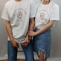 플로우핏 BE MINE 남녀공용 레터링 심플 커플반팔티