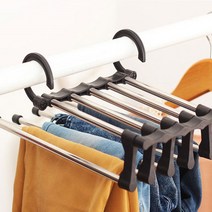 윈프라이스 슬라이드 5단 바지걸이, 블랙, 1개
