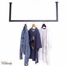 코코디피 옷가게용 주문제작 천장 벽면 부착 파이프 행거 천정 고정 헹거 옷걸이 봉, 20각 + 가로 100cm와 폭 100cm + 분홍색, 1개