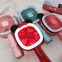 키티 미키 미니 LED핸드선풍기 KC인증안전배터리 휴대용선풍기, 래드미니