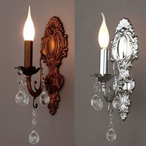 지앤비 캔들 1등 벽등, (엔틱)+LED포함 전구색(오렌지색)