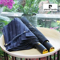 1+1 프리미엄 대형 원터치 자동 튼튼한 파스텔 장 우산, 블랙+옐로우