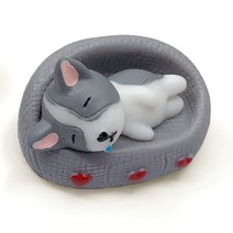 비오스 테라리움 잠꾸러기 웰시코기 강아지 피규어 1P, 하트소파-그레이