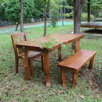 편백세상 소나무 통원목 식탁 (의자별도제품), (7T)1800*800*720