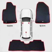 원씽 고무 카매트 풀세트 깔판 차량발판, 아반떼HD=아반떼S16_X16_E16(5P), 검정테두리