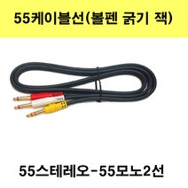 신길전자 55케이블선 55스테레오 55모노 마이크 기타 음향 앰프 방송국 노래방, 55스테레오1선-55모노2선-5m