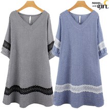 마마걸 지짐체크레이스 블라우스