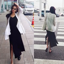 나날샵 로랑)트임 롱원피스 맥시롱드레스 빅사이즈원피스 여성의류 나시원피스 롱원피스(종아리아래)