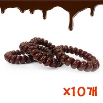 초코브라운 전화선끈 10p 스프링끈 머리끈 대용량끈