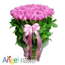 핑크롱100송이 꽃바구니 전국당일꽃배달