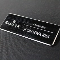 보광산업 블랙알루미늄레이저명찰, 헤어라인명찰3구자석형