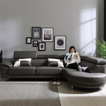 아로미가구 테라 카우치 가죽 4인용소파, 테라4인(좌형)_그레이