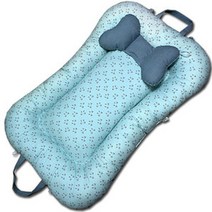 뽀송뽀송 국내수제작 땅콩침대 휴대보트침대 B_02 양양 마스크 블루, 베개미포함