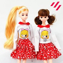 인형옷 미미 쥬쥬 드레스 캐주얼 60종, 32.레드카라티도트치마