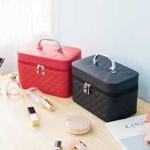 보냄 와플라인 메이크업박스- 중, 블랙, 1개