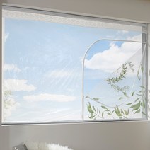 알뜨리 EVA 창문 베란다 방풍 비닐 방한 커튼 바람막이 방풍비닐, 올리브(투명)
