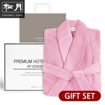 송월타월 호텔용 가운 선물세트, 30수 인디핑크 [케이스+쇼핑백], 1개