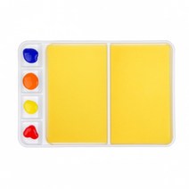 키즈파레트 2칸 + 패드 / 키즈맘아트 키즈 파레트 넓은 대형 롤러용 물감 스펀지패드 파레트 유아 물감 촉감 미술 놀이 핑거페인트 드로잉카페 키즈카페 문센 집콕 엄마표미술 홈스쿨, 화이트