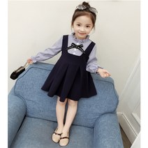 리퍼치스 여아 리본포인트 넥셔링 긴팔원피스