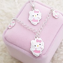 [골드원][무료각인/선물포장] 헬로키티 미아방지 은목걸이 은팔찌 세트 (정품 9종), 02 엔젤키티세트, 1set