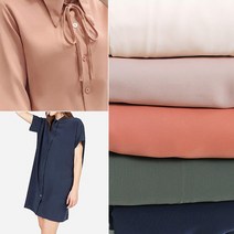 데코탑 로즈스킨5칼라 사계절블라우스제작용원단 천 꽃잎처럼부드러운촉감, 카키