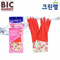 크린랩 기모 고무장갑 (대), 레드, 1개