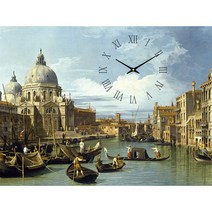 더윤 레티나 대형명화시계 (카날레토-베네치나 대운하 입구) 풍경그림 벽시계, 80x60cm