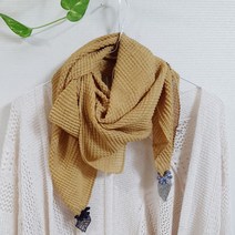 더드림 주름 사각 나뭇잎 가을 여성 롱 쁘띠스카프 6Color