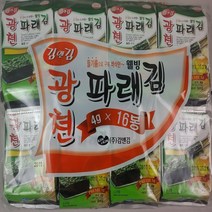 김앤김 광천 파래김 도시락김 16단(4g X 16봉) x 8개, 16봉, 4g