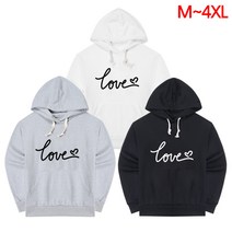 유투 M~4XL 남여공용 러브LOVE 후드티 긴팔 티셔츠