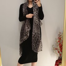 아이보리제이 시크 롱 호피스카프