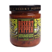 데저트페퍼 콘 블랙 빈 레드 페퍼 살사 미디엄, 454g, 1개